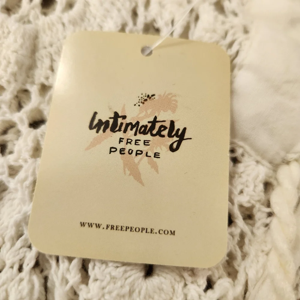 Free‎ People Desert Daze Crochet Bodysuit In Ivory White Womens Size Large
